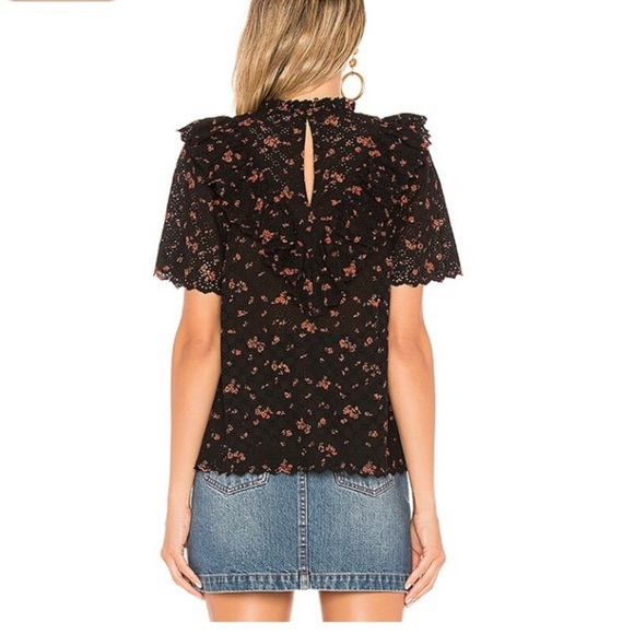 Ulla Johnson Choux Blouse in Noir floral Sz 6 - Picture 2 of 8